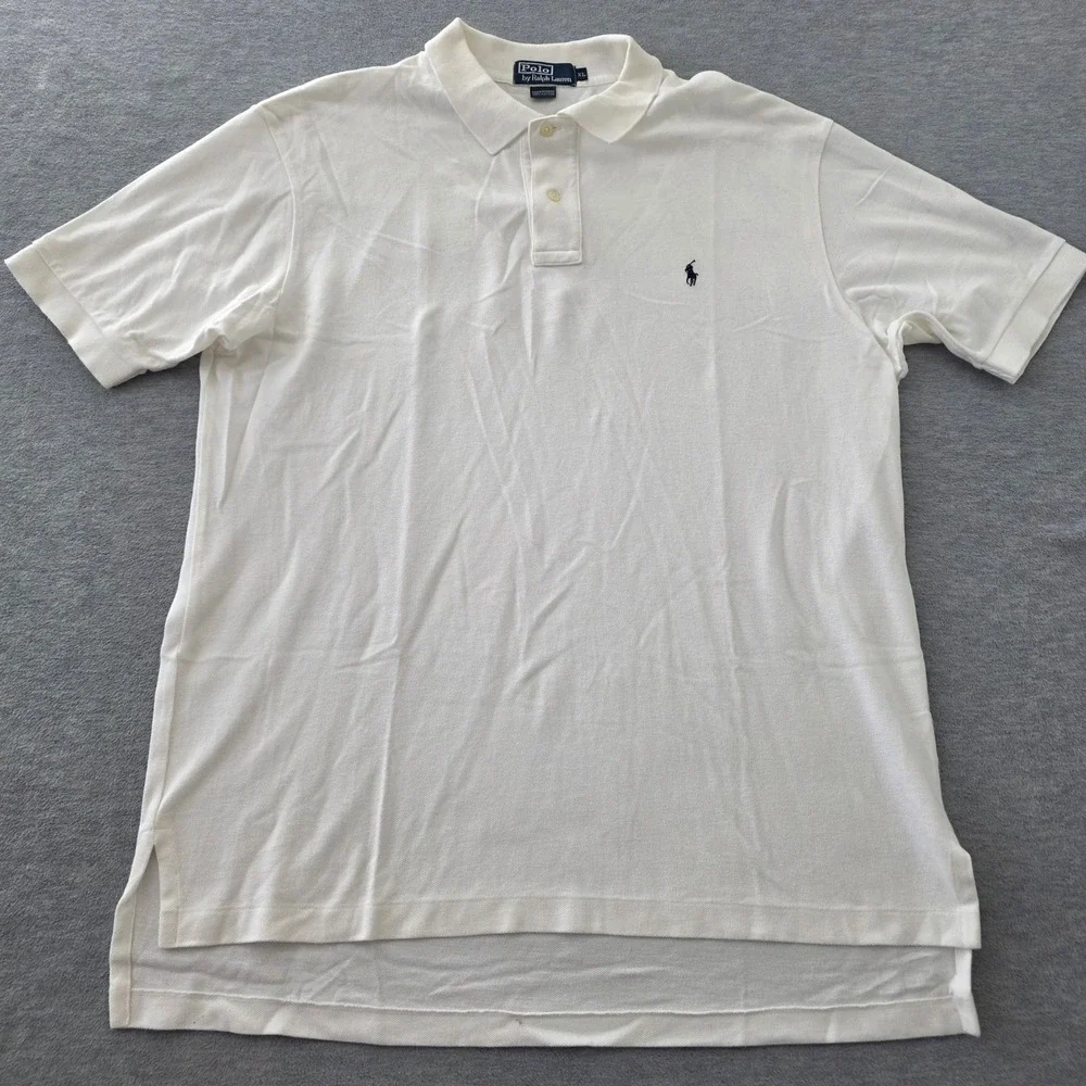 Polo Ralph Lauren Mens XL White LSU Tigers Embroidered Pique Polo Shirt Cotton